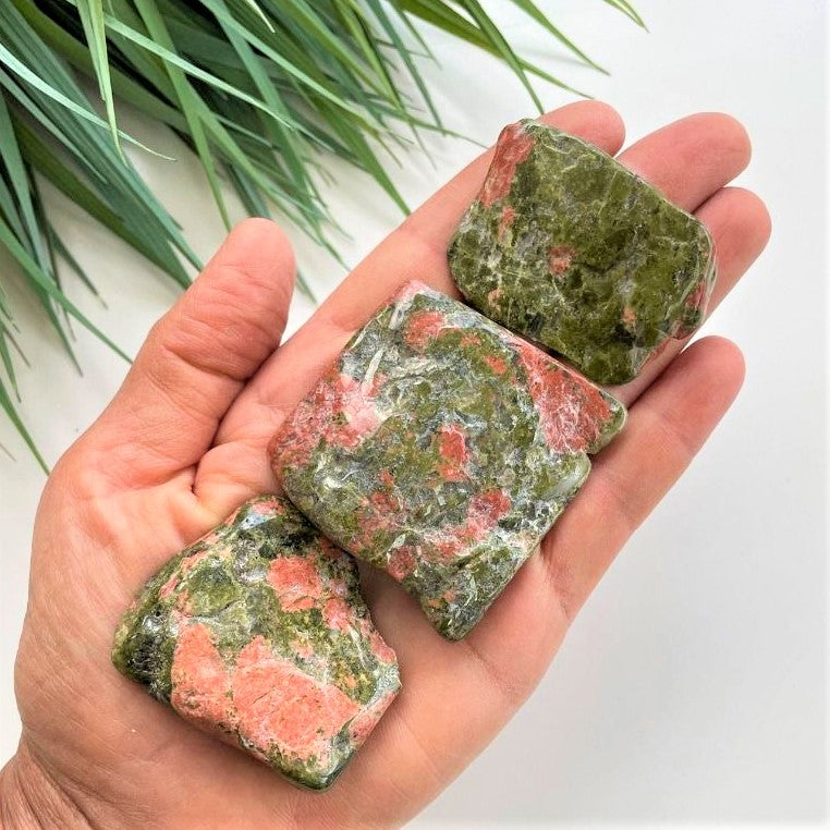 Polished Slabs - Unakite - 500g(15-25)pc Polished Slabs - Unakite - 500g(15-25)pc